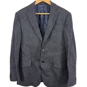 Banana Republic 100% Wool Striped Navy Suit Jacket Blazer Double Vent sz 40S